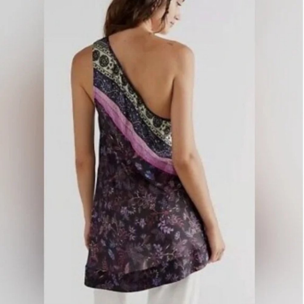 Free People Mira Coral One Shoulder Bohemian Tunic Tank Top.- XL - Picture 10 of 11